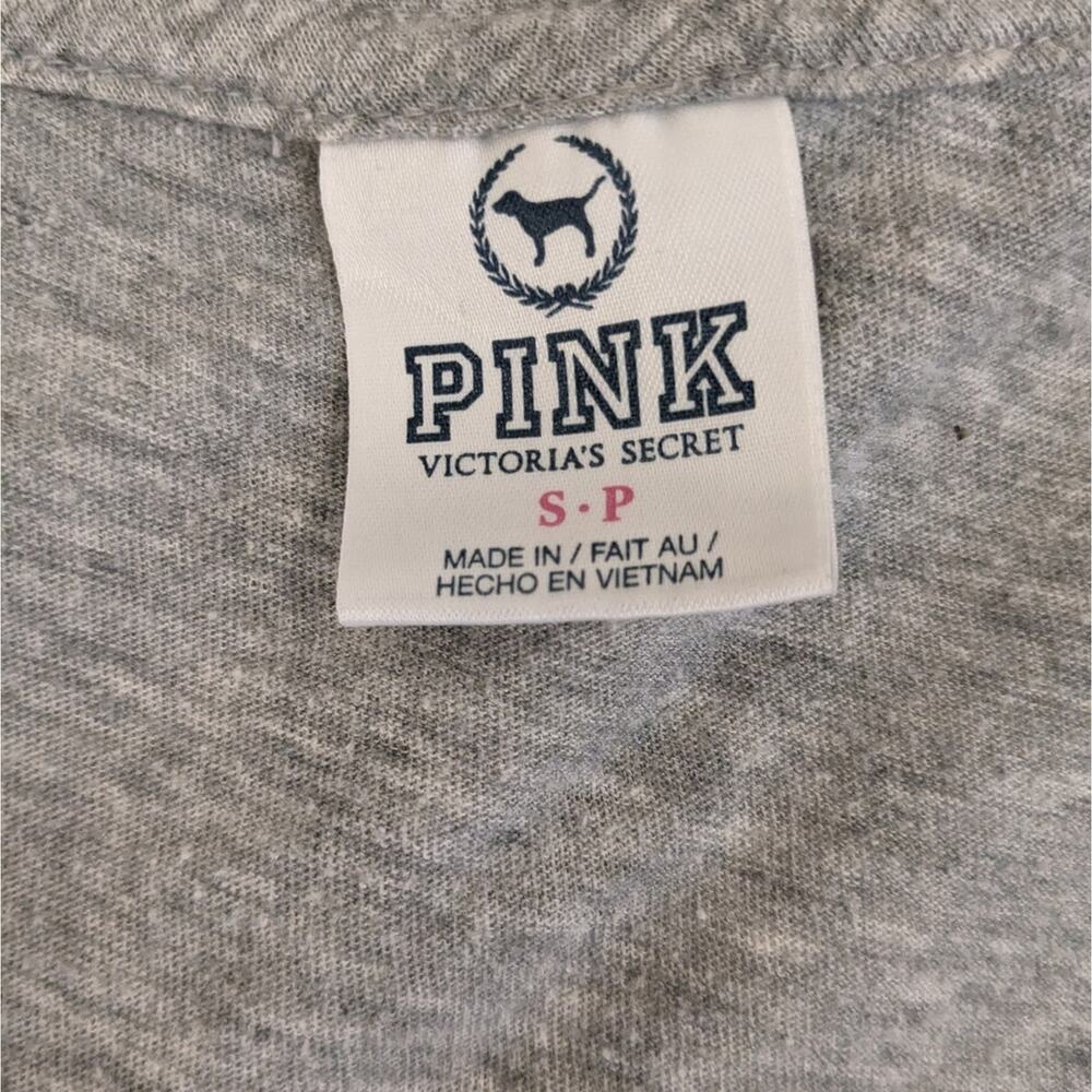 VS Pink Classic 3/4 Sleeve Gray T-Shirt Size Small EUC - Picture 8 of 8